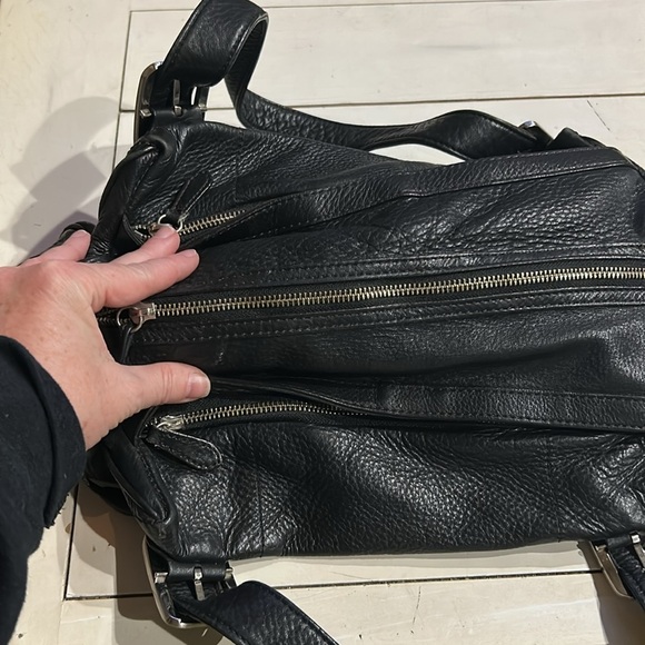 Cole Haan Black Pebble Leather Hobo Satchel Bag w/ duster bag - Picture 8 of 16